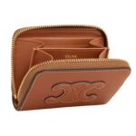 CELINE COMPACT ZIPPED WALLET CUIR TRIOMPHE IN SMOOTH CALFSKIN TAN