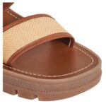 CELINE CLEA TRIOMPHE SANDAL IN RAFFIA AND CALFSKIN