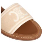 CELINE LYMPIA SANDAL IN TRIOMPHE JACQUARD CANVAS AND CALFSKIN