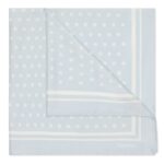 TOM FORD POLKA DOT SQUARE DESIGN POCKET SQUARE SILVER BLUE