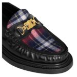 CELINE UNIVERSITÉ TRIOMPHE CHAIN LOAFER IN POLISHED BULL AND TARTAN