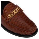 CELINE LUCO TRIOMPHE CHAIN LOAFER IN PATENT PYTHON STAMPED CALFSKIN