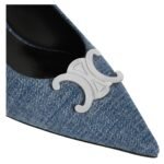 CELINE ALMA TRIOMPHE SLINGBACK IN DENIM BLUE