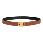CELINE MEDIUM REVERSIBLE FRAMED TRIOMPHE BELT IN TAURILLON AND NATURAL CALFSKIN