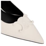 CELINE ALMA TRIOMPHE SLINGBACK IN PATENT CALFSKIN WHITE COTTON