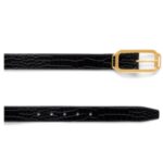 TOM FORD PRINTED CROC STADIUM BUCKLE BELT BLACK
