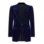 TOM FORD FLUID VELVET SHELTON COCKTAIL JACKET NAVY