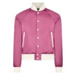 TOM FORD SHINY RAYON SATIN BOMBER WITH CONTRAST PIPING CHAMPAGNE