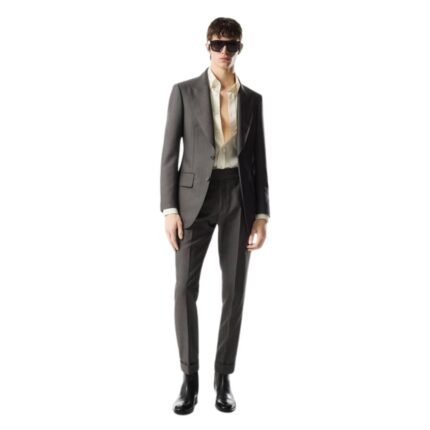 TOM FORD YARN DYED MIKADO ATTICUS JACKET GREY