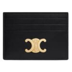 CELINE CARD HOLDER TRIOMPHE IN SHINY CALFSKIN CAPPUCCINO