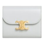 CELINE SMALL FLAP WALLET TRIOMPHE IN SHINY CALFSKIN BLACK
