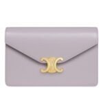 CELINE WALLET ON CHAIN MARGO IN SHINY CALFSKIN PALE BEIGE