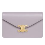 CELINE WALLET ON CHAIN MARGO IN SHINY CALFSKIN GLAZED BROWN