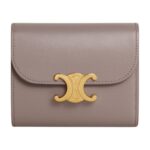 CELINE SMALL FLAP WALLET TRIOMPHE IN SHINY CALFSKIN BLACK