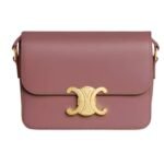 CELINE TEEN TRIOMPHE BAG IN SHINY CALFSKIN RED CANYON