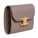 CELINE SMALL FLAP WALLET TRIOMPHE IN SHINY CALFSKIN PEBBLE