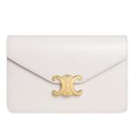 CELINE WALLET ON CHAIN MARGO IN SHINY CALFSKIN GLAZED BROWN