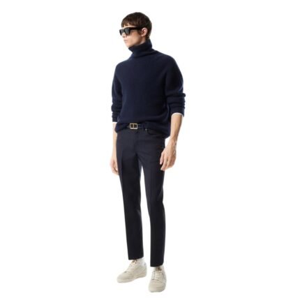TOM FORD BRUSHED CASHMERE SILK ROLL NECK MOONLIGHT OCEAN