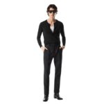 TOM FORD SILK VANISE HENLEY BLACK
