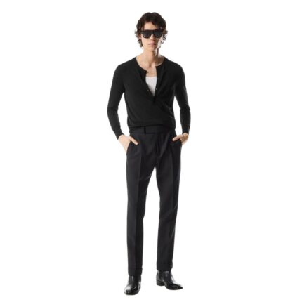 TOM FORD SILK VANISE HENLEY BLACK