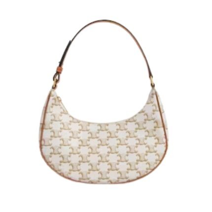 CELINE AVA BAG IN TRIOMPHE CANVAS AND CALFSKIN WHITE