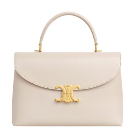 CELINE MEDIUM NINO BAG IN SMOOTH SATINATED CALFSKIN PALE BEIGE