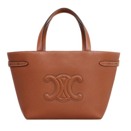 CELINE MINI CABAS ANAIS CUIR TRIOMPHE IN GRAINED CALFSKIN PALE BEIGE