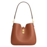 CELINE SMALL CAMILLE 16 SOFT BAG IN SMOOTH CALFSKIN SMOKED BROWN