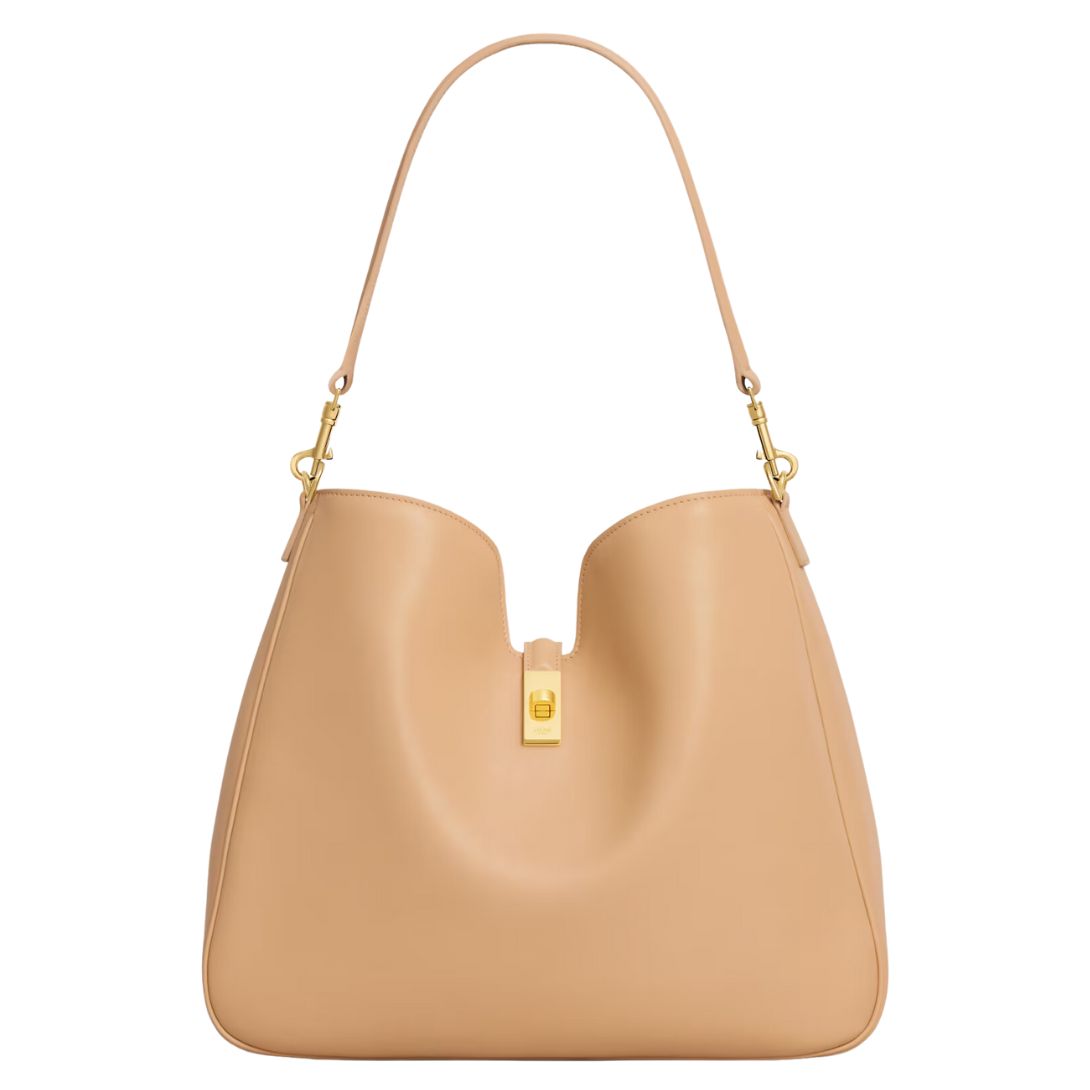 5 CELINE MEDIUM CAMILLE 16 SOFT BAG IN SMOOTH CALFSKIN LIGHT SAND