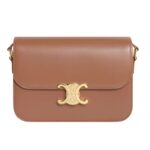 CELINE CLASSIQUE TRIOMPHE BAG IN SHINY CALFSKIN BROWN SEPIA