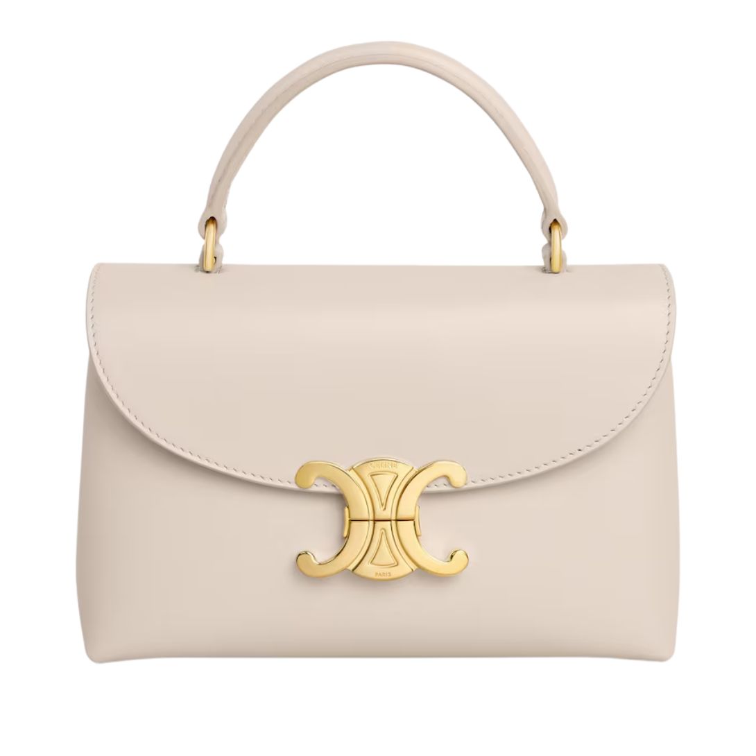 5 CELINE TEEN NINO BAG IN SMOOTH SATINATED CALFSKIN PALE BEIGE