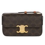 CELINE SHOULDER BAG CLAUDE IN TRIOMPHE CANVAS AND CALFSKIN WHITE
