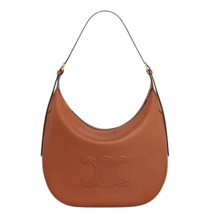 CELINE LARGE HELOÏSE CUIR TRIOMPHE BAG IN SUPPLE GRAINED CALFSKIN BLACK