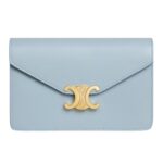 CELINE WALLET ON CHAIN MARGO IN SHINY CALFSKIN GLAZED BROWN
