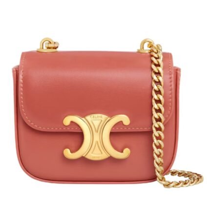 CELINE MINI CHAIN CLAUDE IN SHINY CALFSKIN BLACK