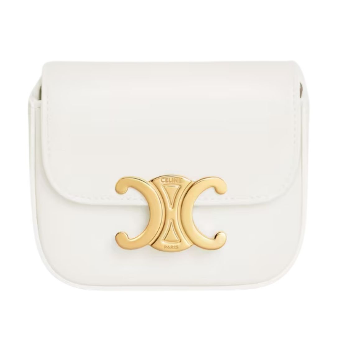 5 CELINE MINI CLAUDE IN SHINY CALFSKIN WHITE