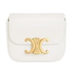 CELINE MINI CLAUDE IN SHINY CALFSKIN LIGHT STONE