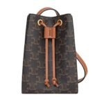 CELINE MICRO SAILOR IN TRIOMPHE CANVAS AND CALFSKIN WHITE-TAN