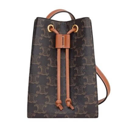 CELINE MICRO SAILOR IN TRIOMPHE CANVAS AND CALFSKIN WHITE-TAN