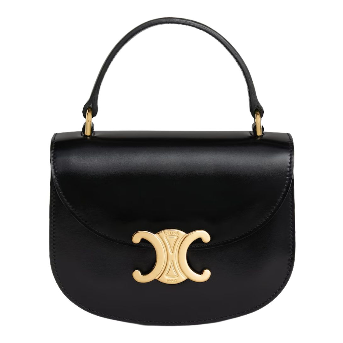 5 CELINE MINI BESACE CLEA IN SHINY CALFSKIN BLACK