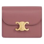 CELINE BUSINESS CARD HOLDER TRIOMPHE IN SHINY CALFSKIN VINTAGE ROSE