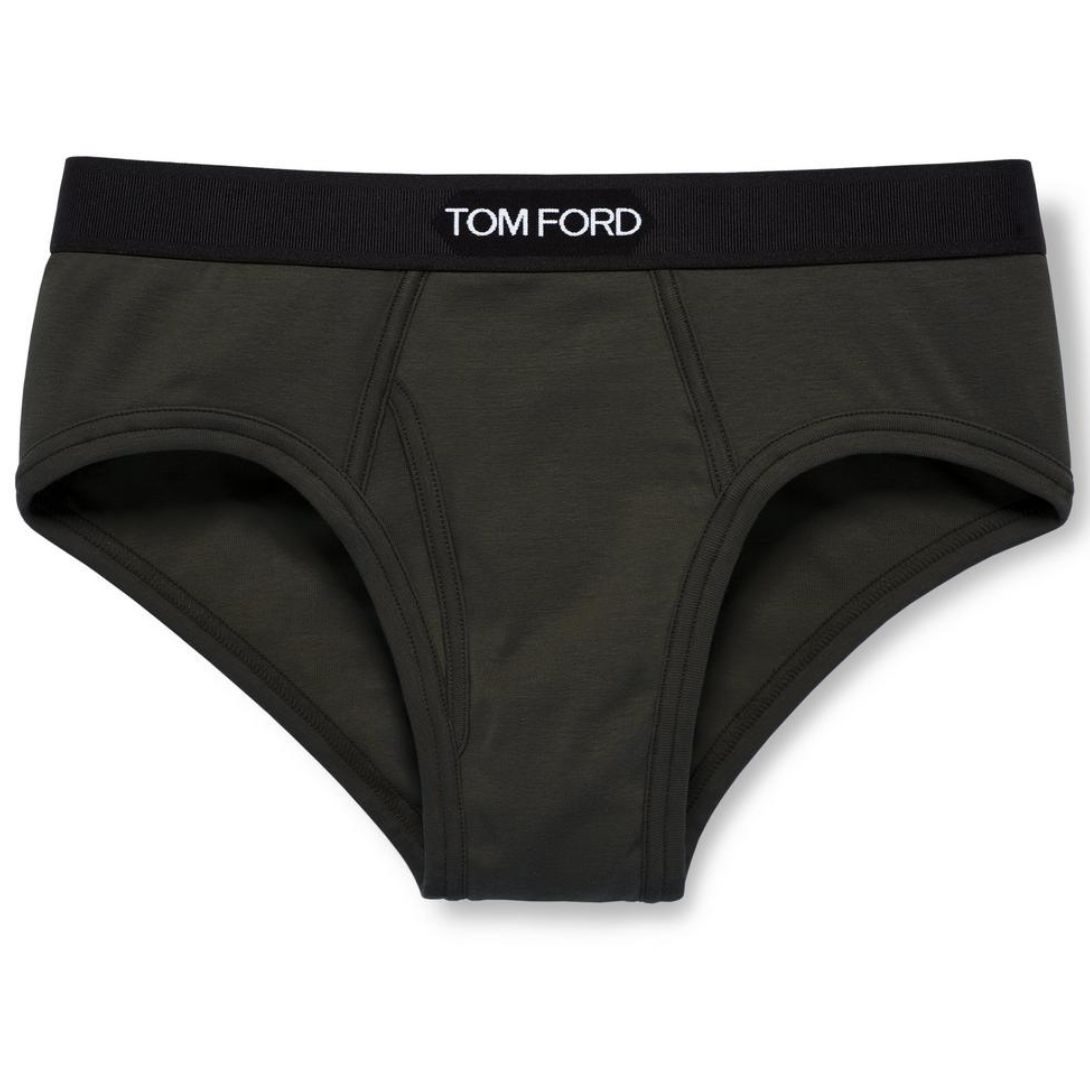 5 TOM FORD COTTON BRIEFS MILITARY GREEN