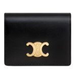CELINE TRIOMPHE BUSINESS CARD HOLDER IN SHINY CALFSKIN OAT BEIGE