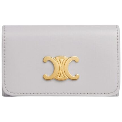 CELINE KEY CASE TRIOMPHE IN SHINY CALFSKIN BLACK