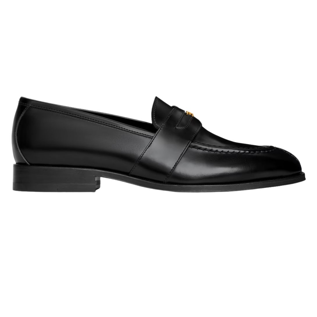 5 CELINE MALAQUAIS TRIOMPHE LOAFER IN POLISHED BULL BLACK
