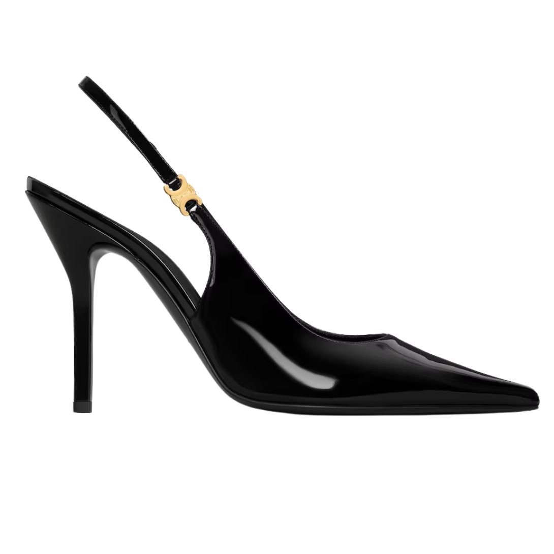 5 CELINE JUDY TRIOMPHE STILETTO PUMP IN PATENT CALFSKIN BLACK