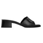CELINE CLEMENCE MULE IN LAMBSKIN AND PATENT CALFSKIN BLUSH