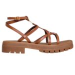 CELINE CLEA TRIOMPHE STRAPPY SANDAL IN CALFSKIN VEGETAL TANNING BLACK