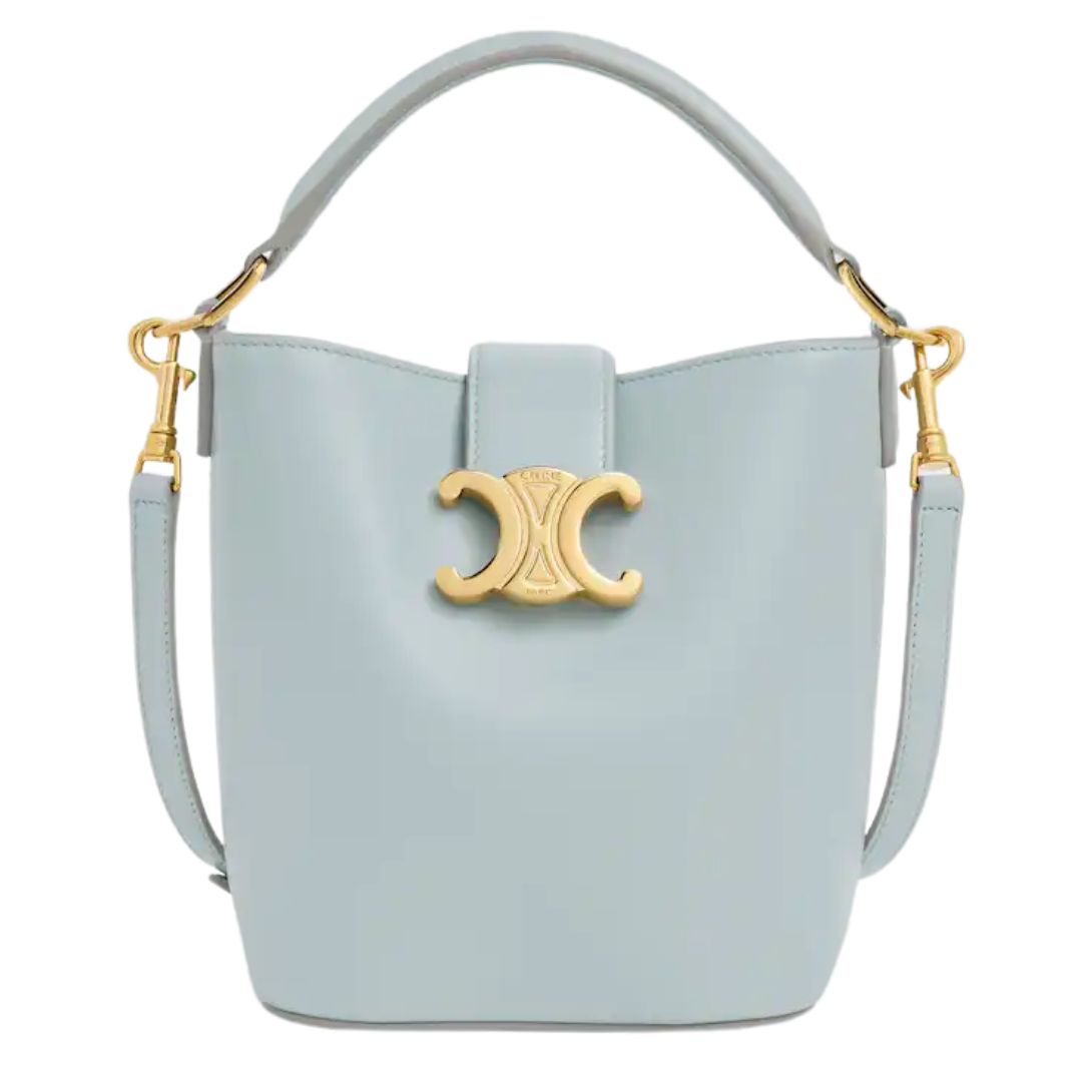 5 CELINE MINI BUCKET LOUISE IN SMOOTH CALFSKIN ICE BLUE