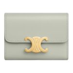 CELINE COMPACT WALLET WITH COIN TRIOMPHE IN SHINY CALFSKIN BLACK
